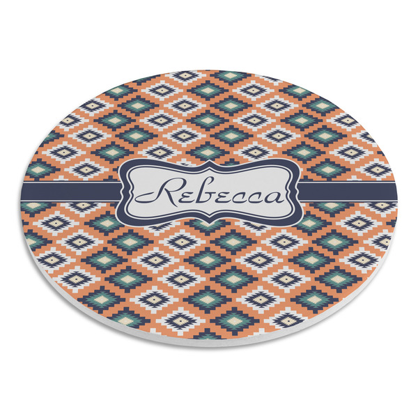 Tribal Round Stone Trivet - Angle View