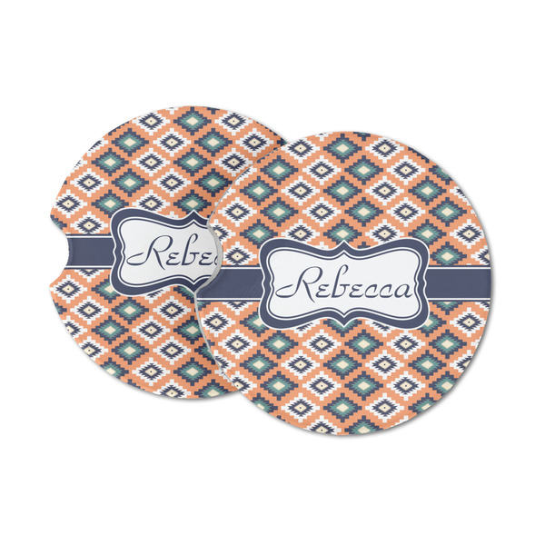 Custom Tribal Sandstone Car Coasters - Set of 2 (Personalized)