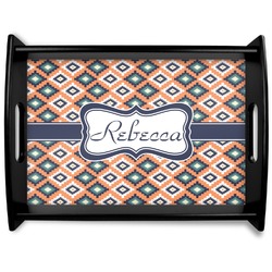 Tribal Black Wooden Tray - Large (Personalized)