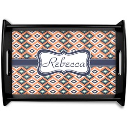 Tribal Black Wooden Tray - Small (Personalized)