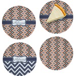 Tribal Set of 4 Glass Appetizer / Dessert Plate 8" (Personalized)