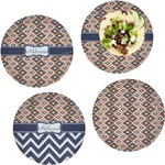 Tribal Set of 4 Glass Lunch / Dinner Plate 10" (Personalized)