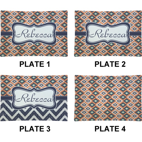 Tribal Set of Rectangular Appetizer / Dessert Plates (Approval)