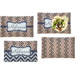 Tribal Set of 4 Glass Rectangular Lunch / Dinner Plate (Personalized)