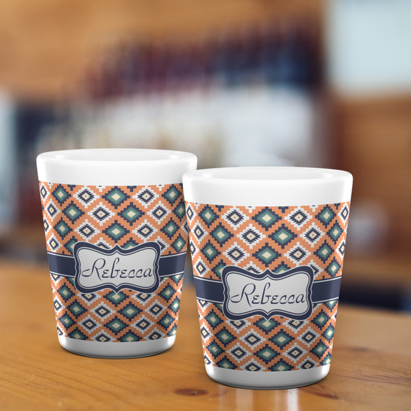 Tribal Shot Glass - White - LIFESTYLE