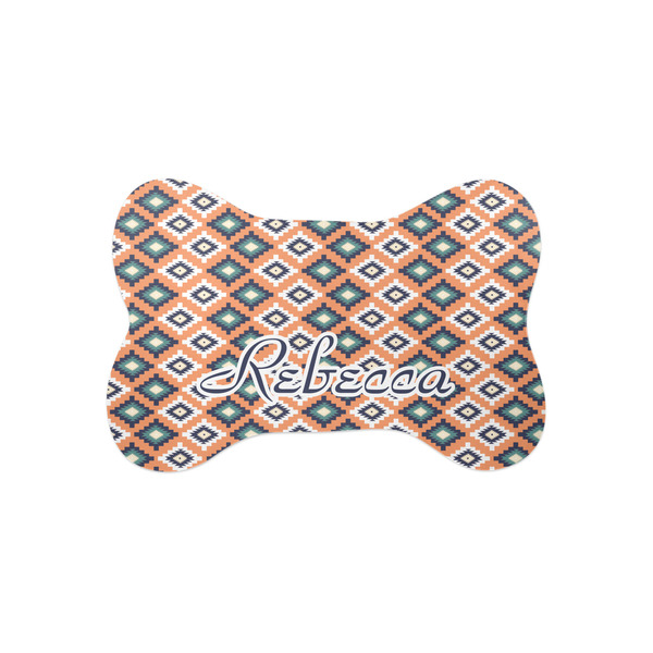 Custom Tribal Bone Shaped Dog Food Mat (Small) (Personalized)