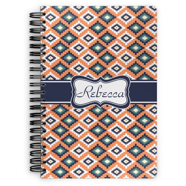 Custom Tribal Spiral Notebook - 7x10 w/ Name or Text