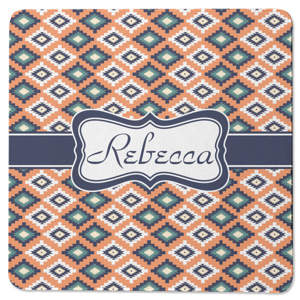 Custom Tribal Square Rubber Backed Coaster (Personalized)