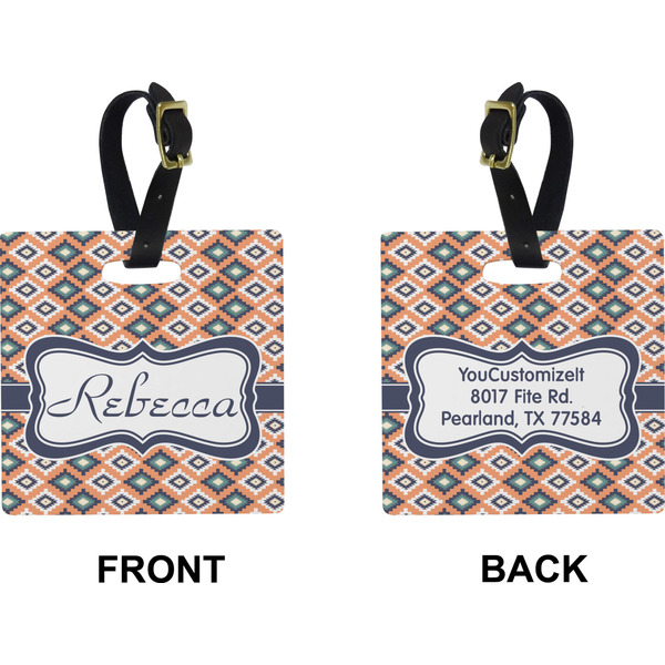 Tribal Square Luggage Tag (Front + Back)
