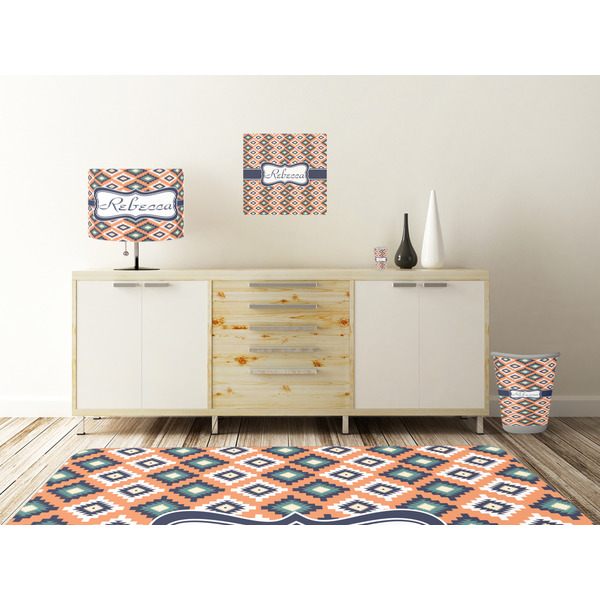 Tribal Square Wall Decal Wooden Desk