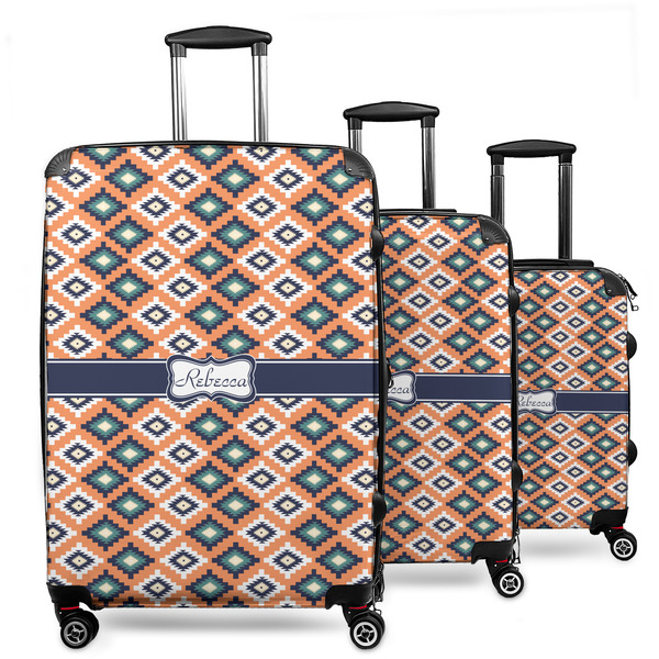 Custom Tribal 3 Piece Luggage Set - 20" Carry On, 24" Medium Checked, 28" Large Checked (Personalized)