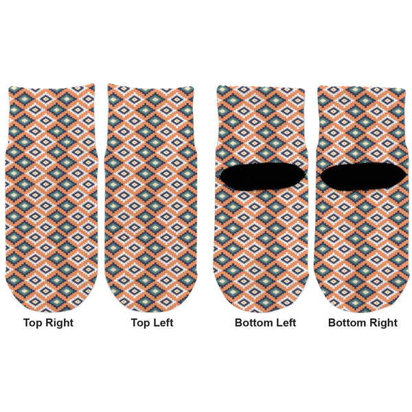 Tribal Toddler Ankle Socks - Double Pair - Front and Back - Apvl
