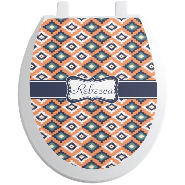 Custom Tribal Toilet Seat Decal - Round (Personalized)