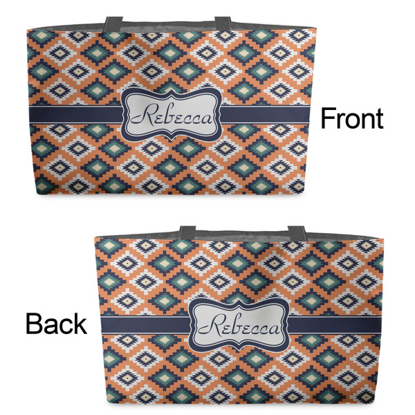 Tribal Tote w/Black Handles - Front & Back Views