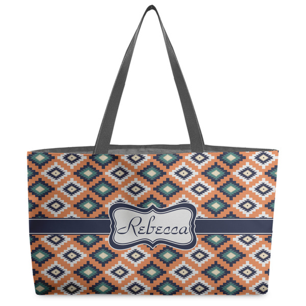 Custom Tribal Beach Totes Bag - w/ Black Handles (Personalized)