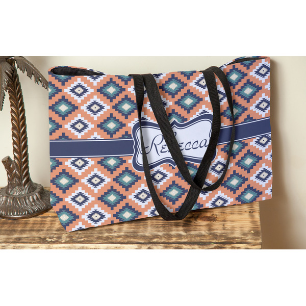 Tribal Tote w/Black Handles - Lifestyle View