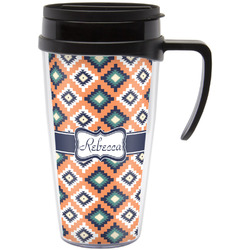 Tribal Acrylic Travel Mug with Handle (Personalized)