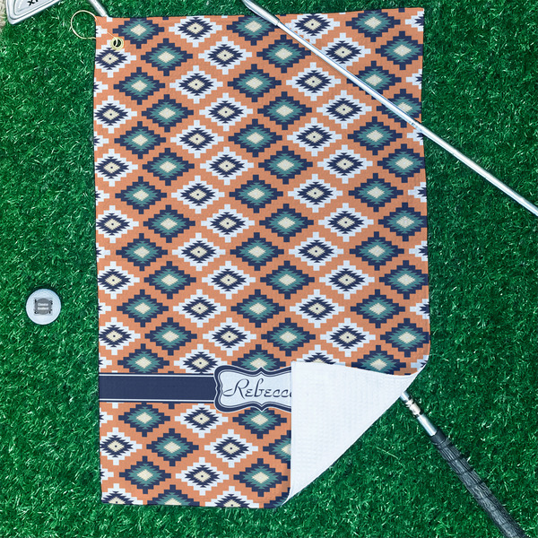 Tribal Waffle Weave Golf Towel - In Context