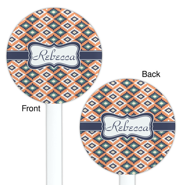 Tribal White Plastic 5.5" Stir Stick - Double Sided - Round - Front & Back