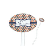 Tribal 7" Oval Plastic Stir Sticks - White - Double Sided (Personalized)