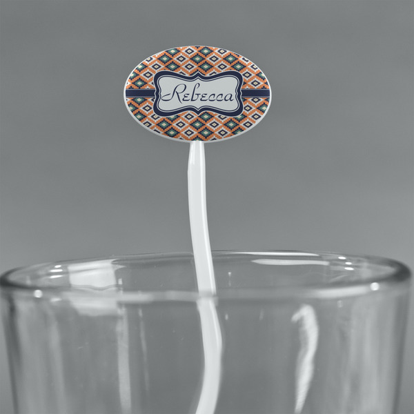 Tribal White Plastic 7" Stir Stick - Oval - Main