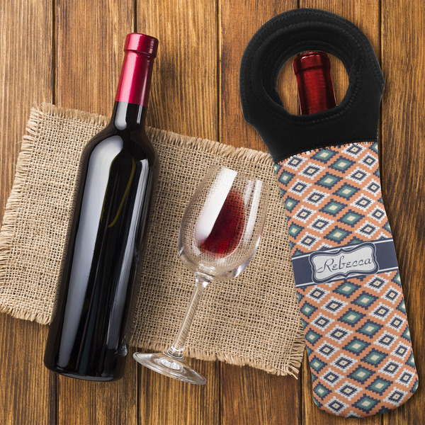Tribal Wine Tote Bag - FLATLAY