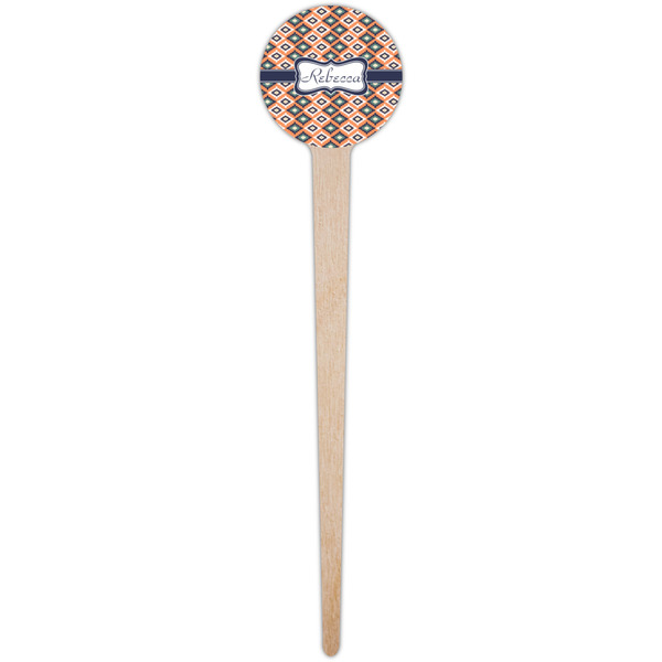Tribal Wooden 4" Food Pick - Round - Single Pick