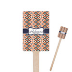 Tribal 6.25" Rectangle Wooden Stir Sticks - Single Sided (Personalized)
