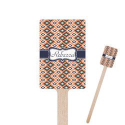 Tribal 6.25" Rectangle Wooden Stir Sticks - Double Sided (Personalized)