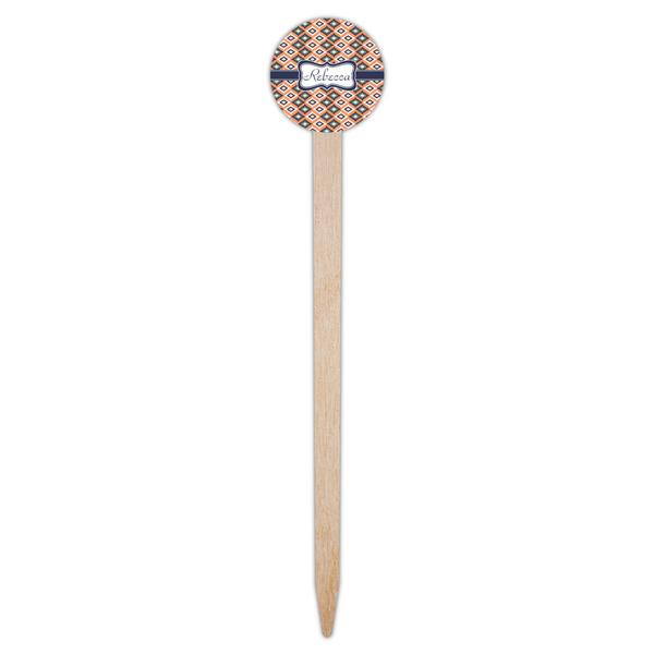 Tribal Wooden 6" Food Pick - Round - Single Pick