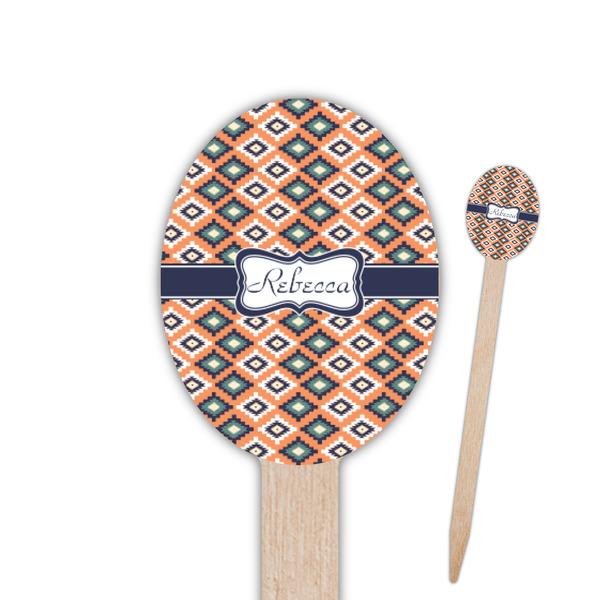Custom Tribal Oval Wooden Food Picks (Personalized)