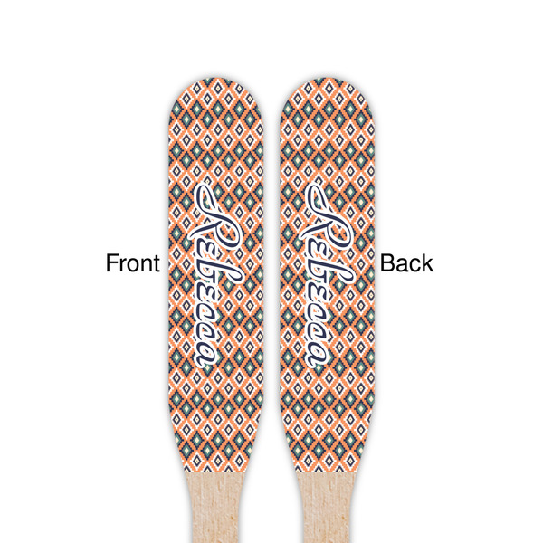 Tribal Wooden Food Pick - Paddle - Double Sided - Front & Back