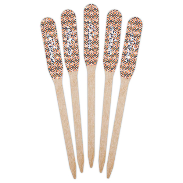 Tribal Wooden Food Pick - Paddle - Fan View