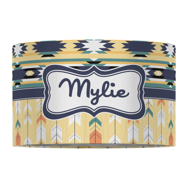Tribal2 12" Drum Lampshade - FRONT (Fabric)