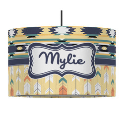 Tribal2 12" Drum Pendant Lamp - Fabric (Personalized)