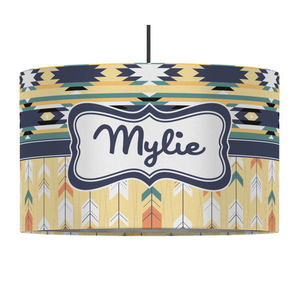 Custom Tribal2 12" Drum Pendant Lamp - Fabric (Personalized)