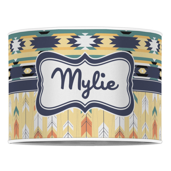 Tribal2 16" Drum Lampshade - FRONT (Poly Film)
