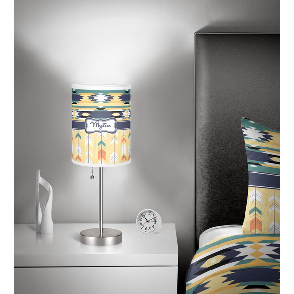 Tribal2 7 inch drum lamp shade - in room