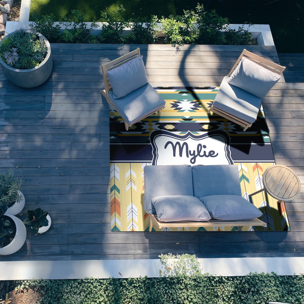 Tribal2 8'x10' Patio Rug - In context