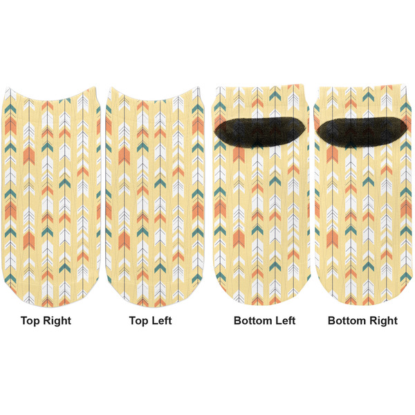 Tribal2 Adult Ankle Socks - Double Pair - Front and Back - Apvl