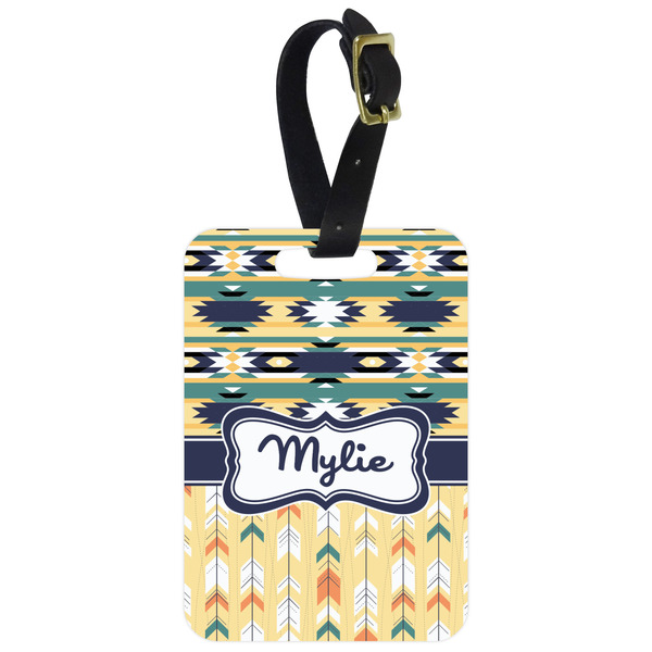 Custom Tribal2 Metal Luggage Tag w/ Name or Text