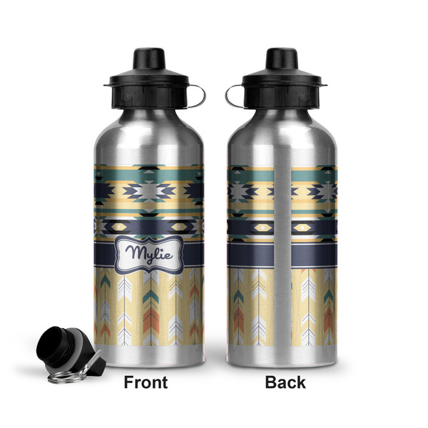 Tribal2 Aluminum Water Bottle - Front and Back