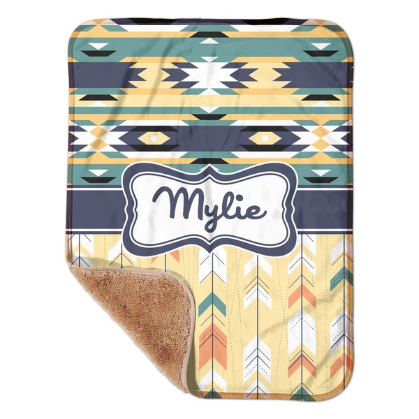 Custom Tribal2 Sherpa Baby Blanket - 30" x 40" w/ Name or Text