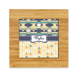 Tribal2 Bamboo Trivet with Ceramic Tile Insert (Personalized)