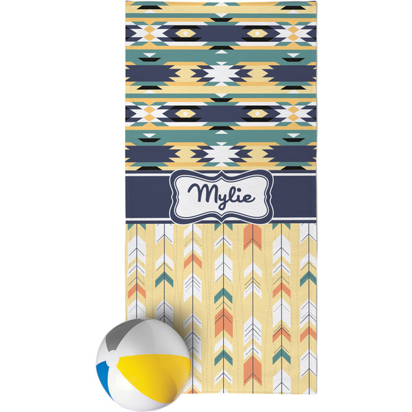 Custom Tribal2 Beach Towel (Personalized)