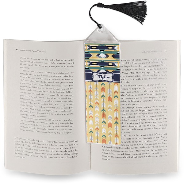 Tribal2 Bookmark with tassel - In book