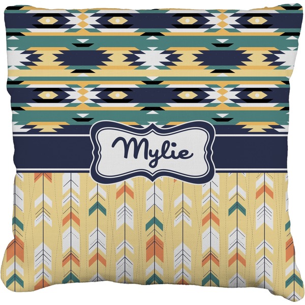 Custom Tribal2 Faux-Linen Throw Pillow 16" (Personalized)
