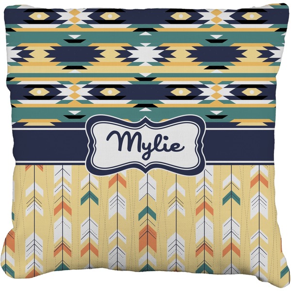 Custom Tribal2 Faux-Linen Throw Pillow 18" (Personalized)