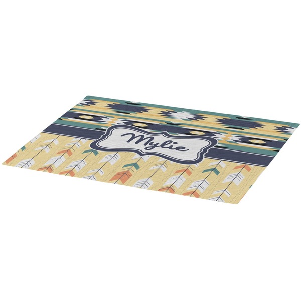 Tribal2 Burlap Placemat (Angle View)