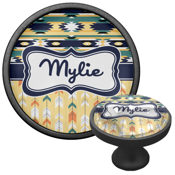 Tribal2 Cabinet Knob - Black - Multi Angle